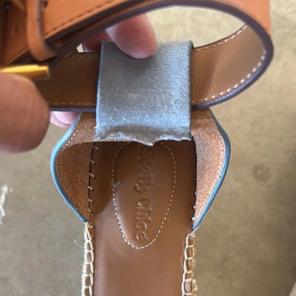 See By Chloe Gray and Tan Espadrille Sandals PreOwned - Picture 6 of 6